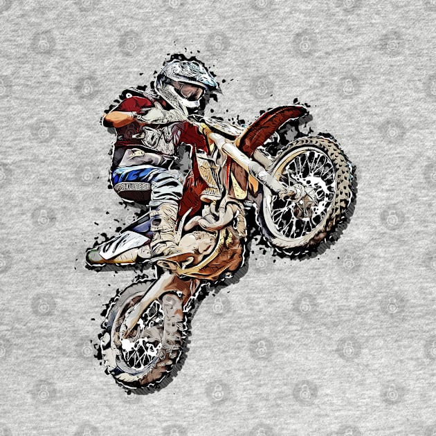 Dirt Bike Motocross Freestyle Illustration by T-Shirt Dealer